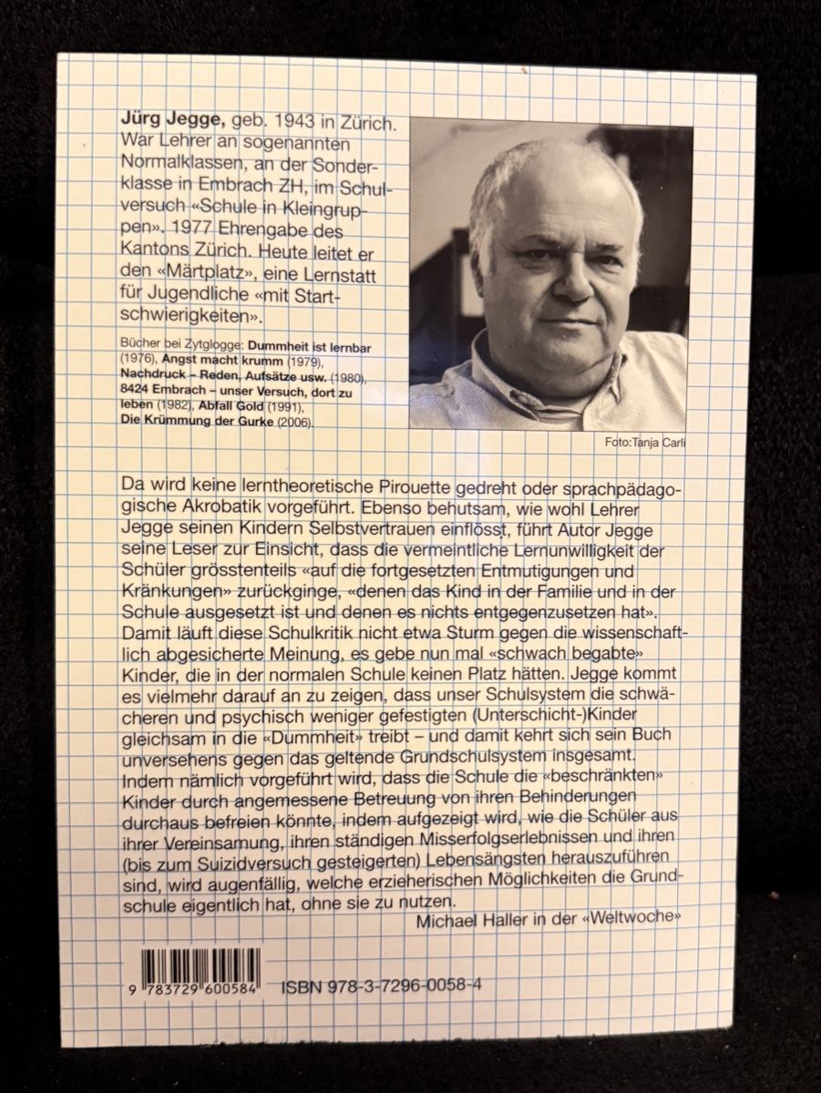 Libri: Jürg Jegge: Dummheit ist lernbar – Nuovo (secondo la descrizione) da Hofstetten BE venduto da Alpheidi75 1