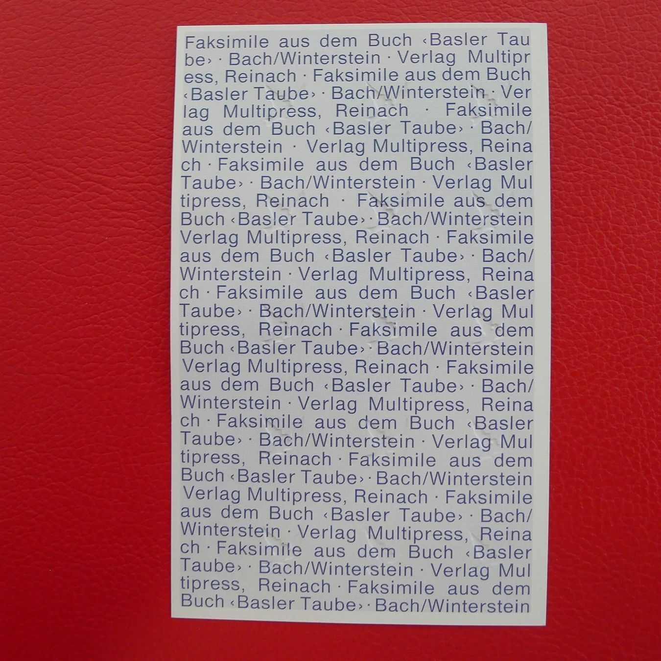 Alle Briefmarken: 1995: W75 Baslertaube 15er-Block mit Blockausschnitt, sauber – Gebraucht aus Sursee von Luzernerraute 2