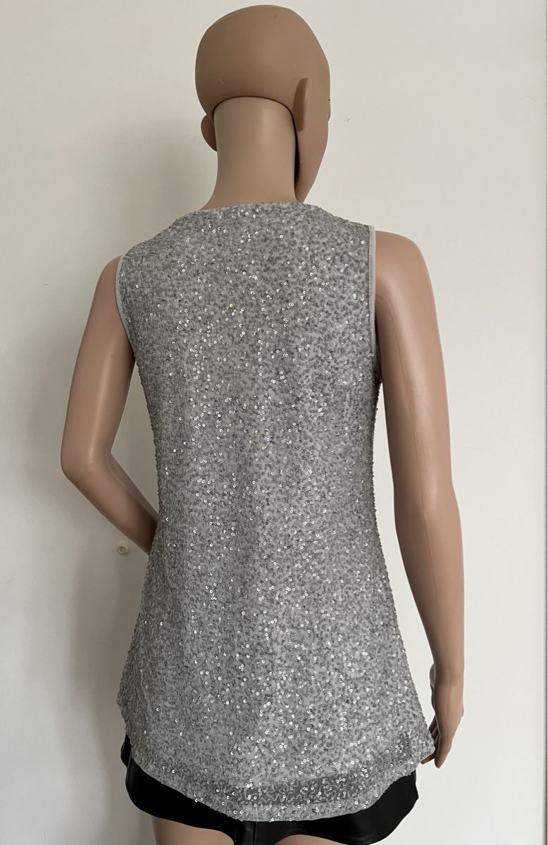 Marc Cain Tops: Marc Cain Pailletten Top, silber, 3/38 – Gebraucht aus Bergdietikon von pinkerton13 3