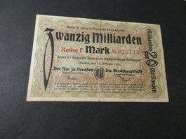 Dt. Reich 1923,  Dresden, 20 Milliarden Mark