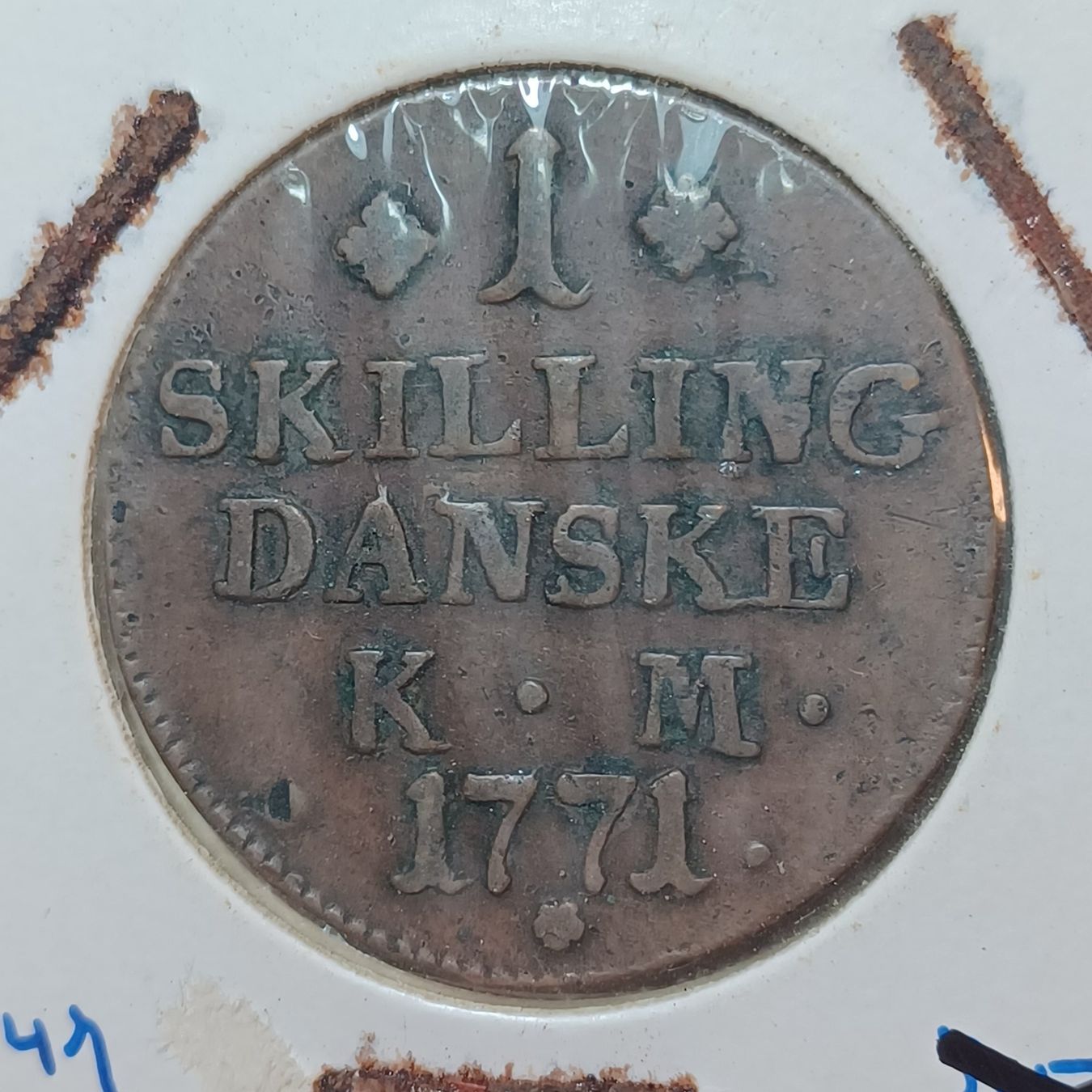 Tutti le monete: 1 Skilling 1771 Dänemark – Usato da Pfäffikon ZH venduto da Welt_Muenzen