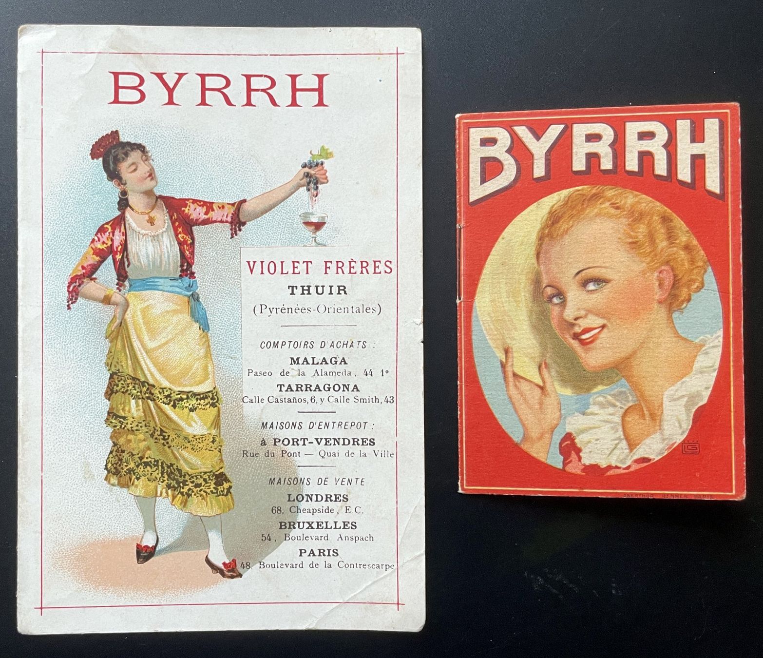 Grafiken & Lithographien: Byrrh - 2 Werbeflyer / Dépliants publicitaires – Gebraucht aus Savagnier von Ne2065