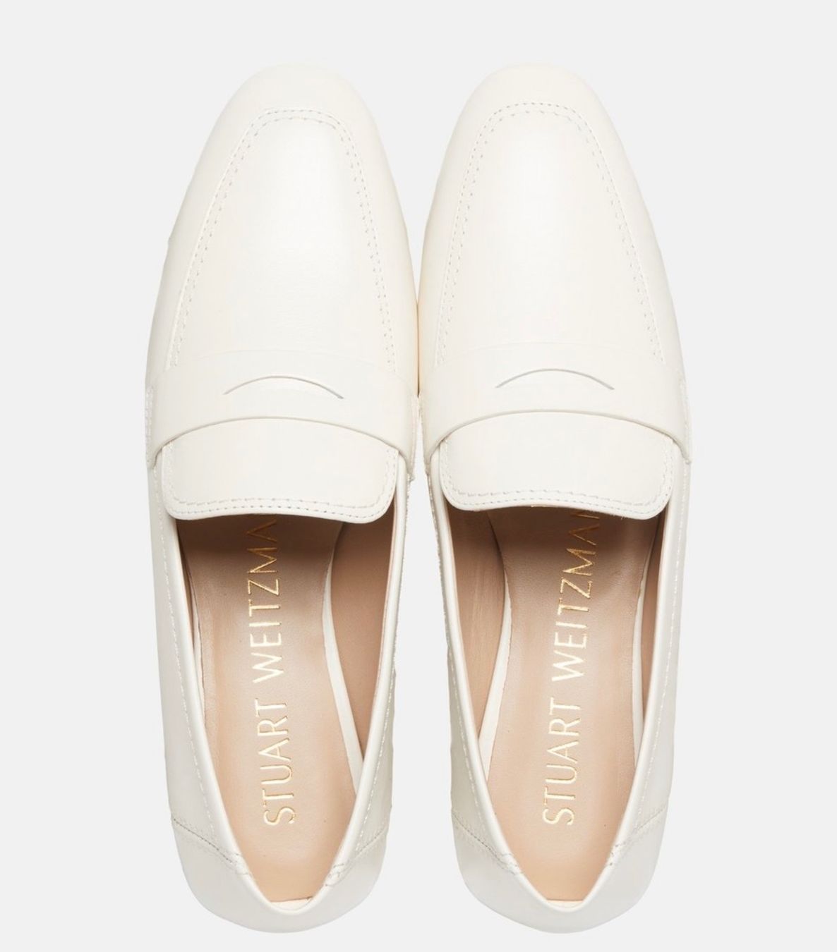 Stuart Weitzman Damenschuhe: STUART WEITZMAN Loafer Halbschuh Leder Gr. 39 Creme NEU – Neu und originalverpackt aus Suhr von 1stclass