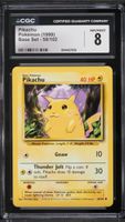 Vintage 1999 Pokemon Base Set Pikachu #58 CGC 8 NM-MT
