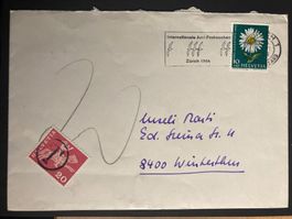 Schweiz 1963 Bedarf Fehlfrankatur 10 PJ Nachporto 20 T-St.