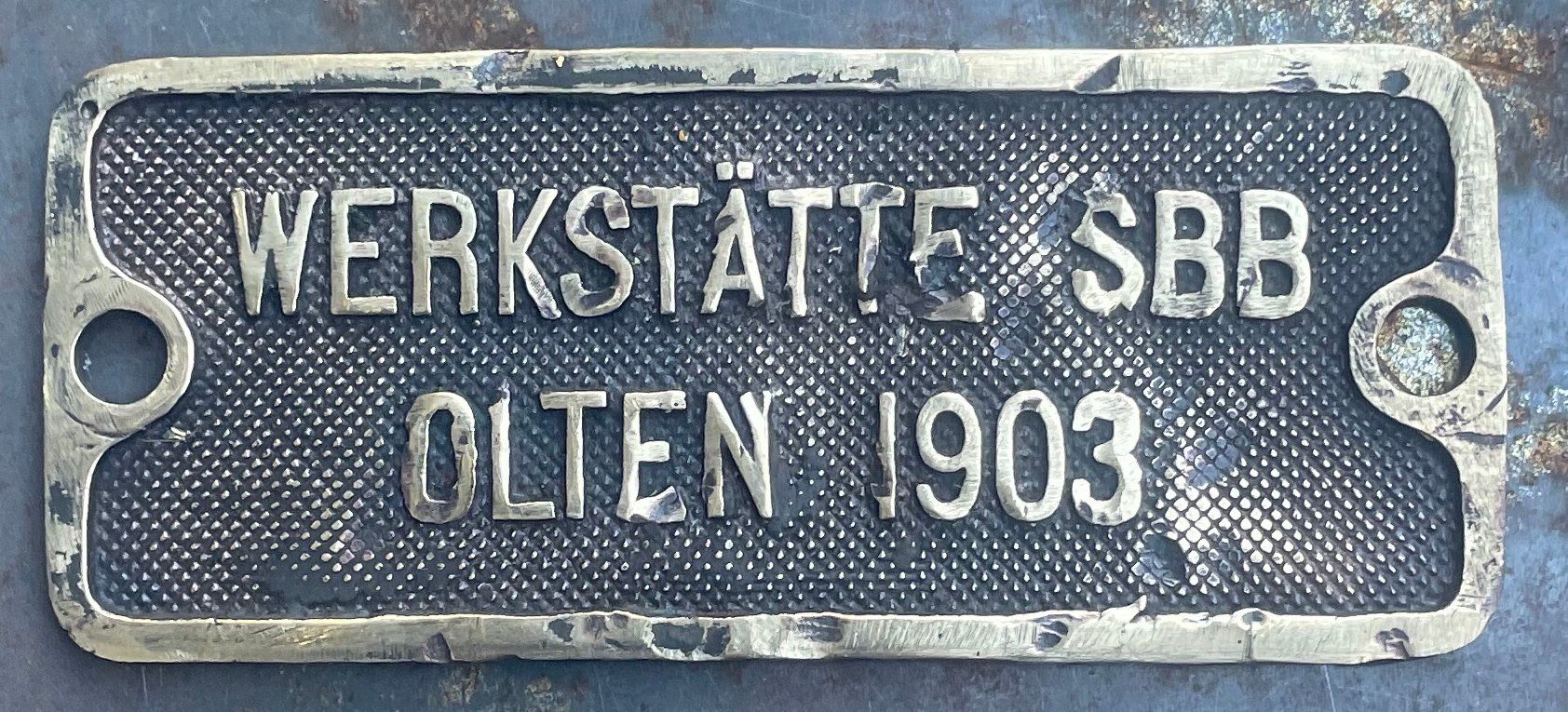 SBB/CFF/FFS Insegne: Fabrikschild: SBB Werksätte Olten. 1903 RAR – Usato da Versoix venduto da HELVETICA_1