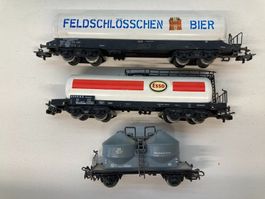 3er Set Märklin H0 Kesselwagen und Staubsilowagen (Blech)