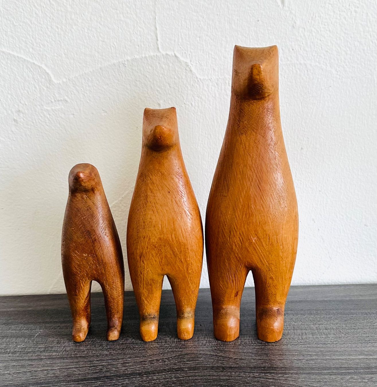 Statuette: 3 Erdmännchen vintage, Holz evtl. danish – Usato da Zürich venduto da brazerola 1