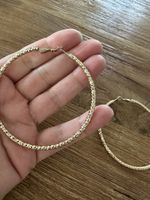 Goldene Ohrringe, Creolen, neuwertig, Durchmesser 5cm