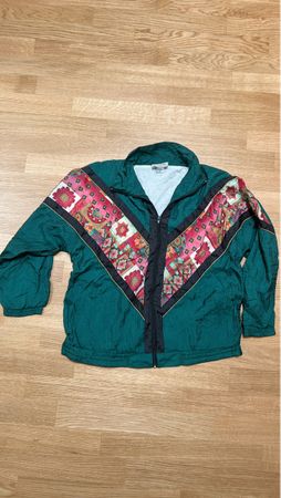 Vintage / Retro Herren Jacke Grösse S grün bedruckt 