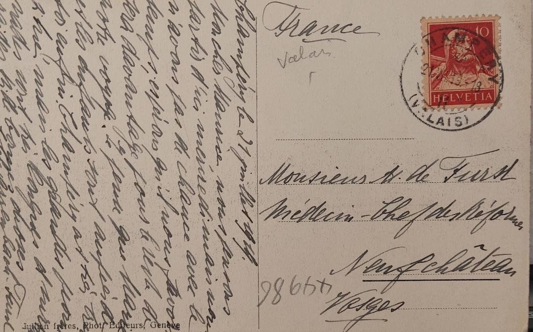 Cartoline postali: CHAMPÉRY et les Dents Blanches - 1919 – Usato da Delémont venduto da Domdom1 1