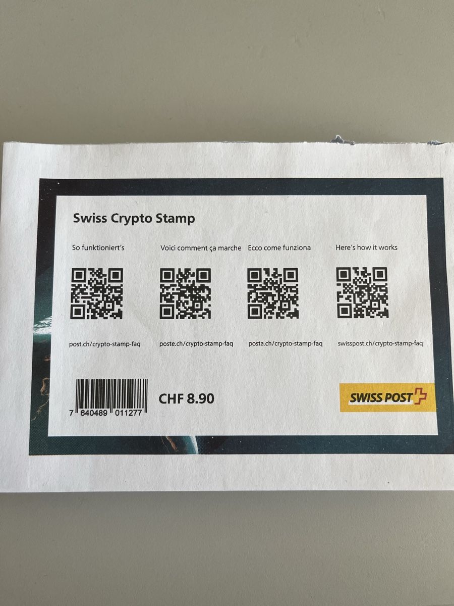 Tutti i francobolli: Swiss Crypto Stamp 1.0 - ID 1 – Nuovo (secondo la descrizione) da Winterthur venduto da Davidloetscher 1