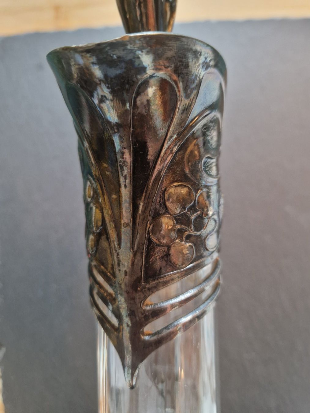 Caraffe: Karaffe Glas mit Metallmontur – Usato da Winterthur venduto da Sadega 4
