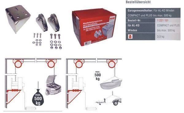 Supporti a parete: Wandhalterung, Seilhalterung, Seilrollen – Nuovo (secondo la descrizione) da Elsau venduto da mietlift 2