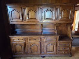 Buffet meuble de rangement bois massif 2 parties bon état