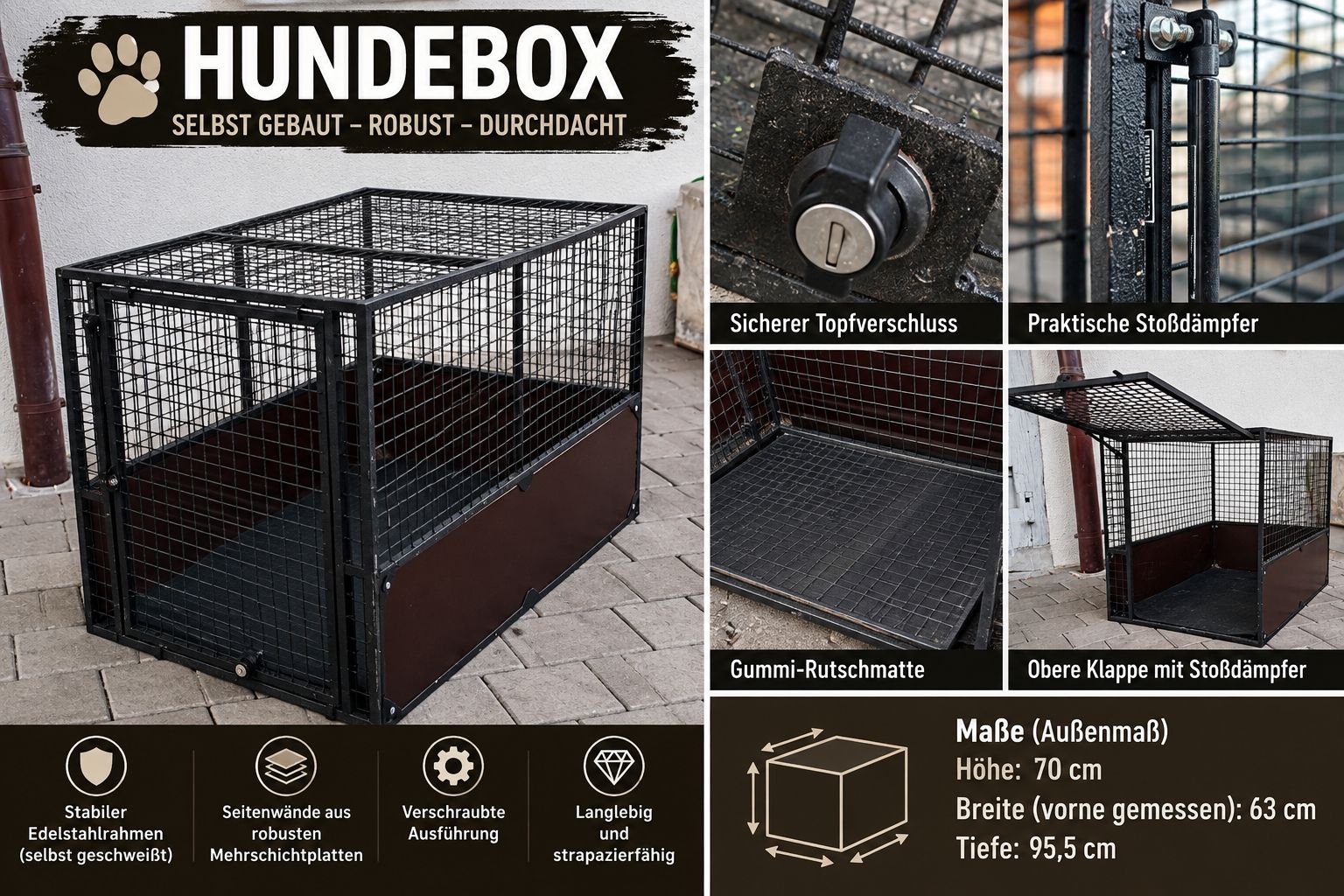 Käfige, Transport & Sicherheit: Hundebox gross – Gebraucht aus Marthalen von TollwutBiber