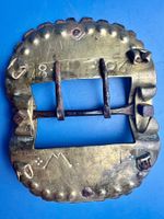 antike Glocken Schnalle 1806 / 220 Jahre alt. Eisen Messing