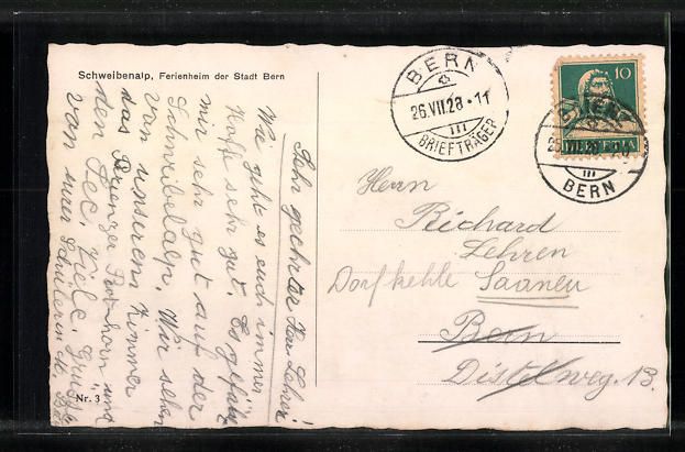 Cartoline postali: Brienz, Ferienheim Schweibenalp der Stad – Usato da Berlin venduto da bartko-reher 1