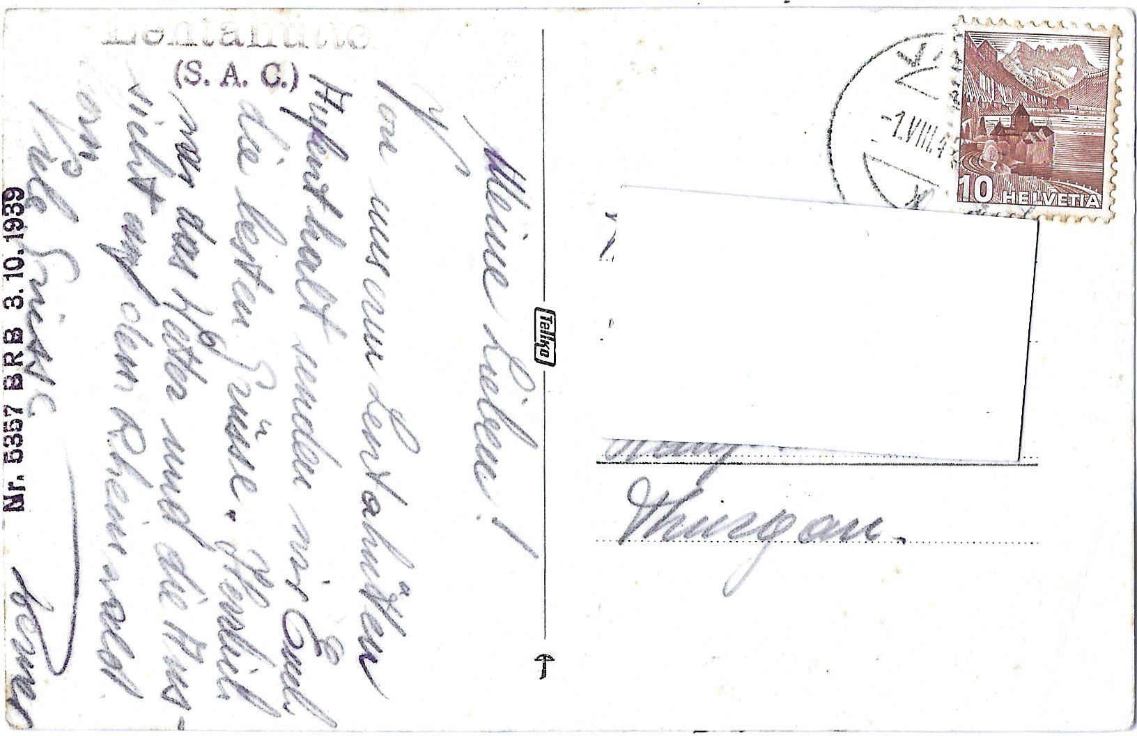 Cartoline postali: L E N T A H Ü T T E   S A C   2 0 9 8 – Usato da Bütschwil venduto da Jackson1A 1