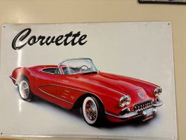 Metallschild - Chevrolet Corvette C1 - 60 x 40 cm