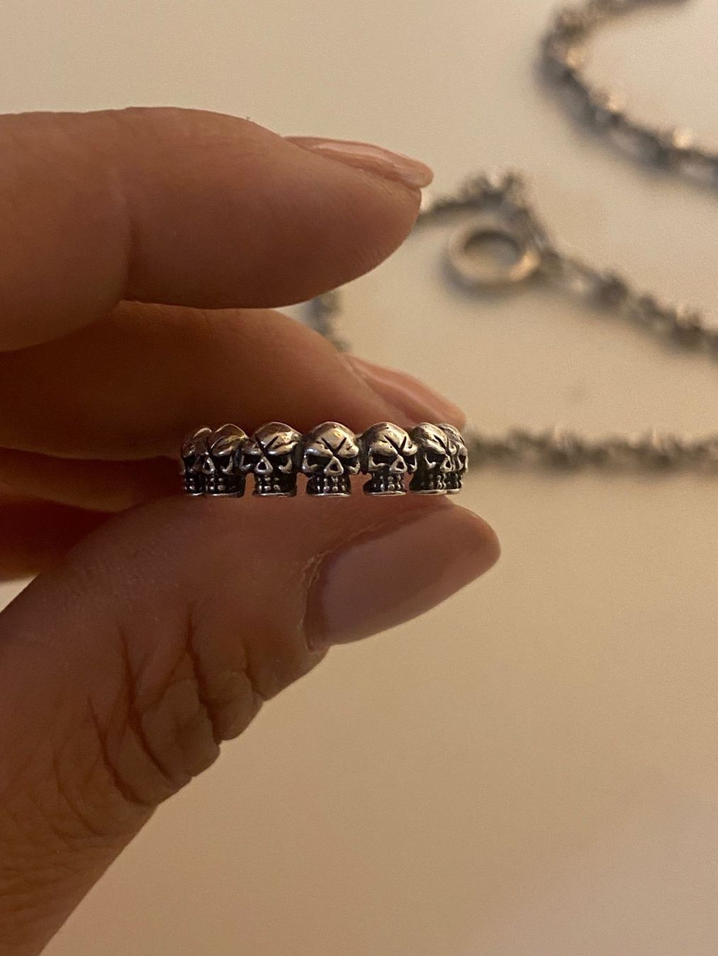 Anelli: Original Handmade "SILVER 2 STEEL" Totenkopf Skull Ring – Nuovo (secondo la descrizione) da Solothurn venduto da sabrina.m.solothurn 3