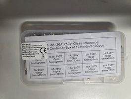 100 Stück Feinsicherungen 5 x 20mm 0.2 - 20A SET Neu