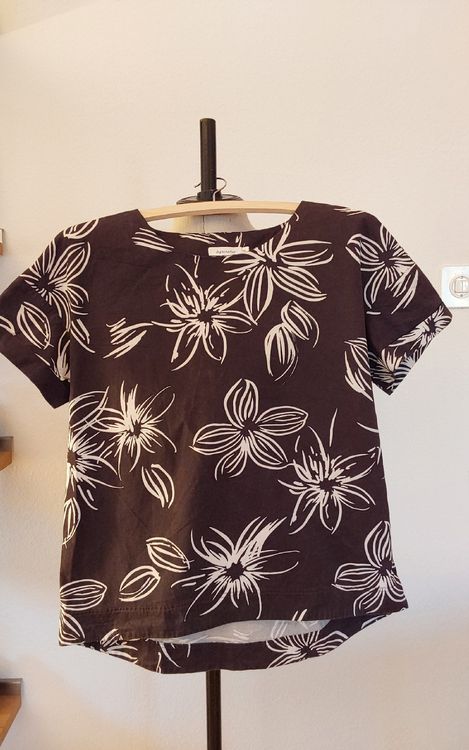 Hessnatur Camicette: Blusenshirt Tunika hessnatur 36 Baumwolle dunkelbraun – Usato da Köniz venduto da scopello12
