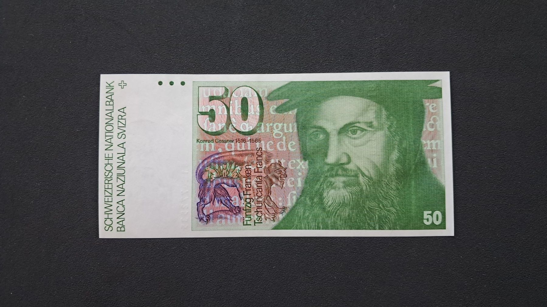 Banconote: Schweiz 50 Franken 1981 Bankfrisch – Nuovo e nell'imballaggio originale da Lufingen venduto da E-Auktion