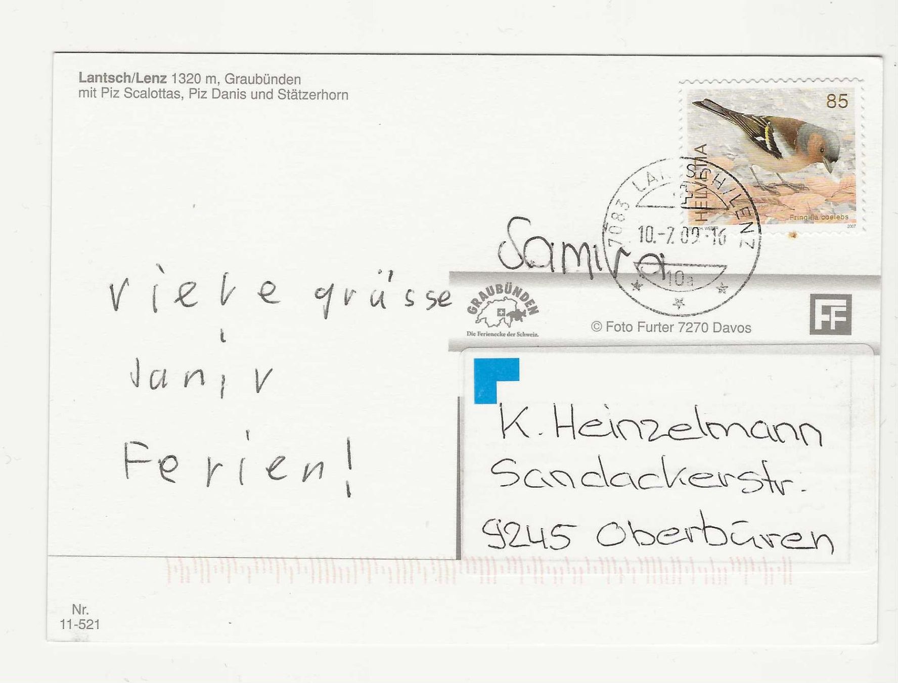 Cartes postales: LANTSCH  -  LENZ – D'occasion à Küttigen par rolypo 1