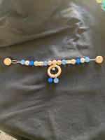 Kinderwagenkette aus Holz blau/nature/weiss