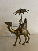 Messingfigur Kamel mit Reiter