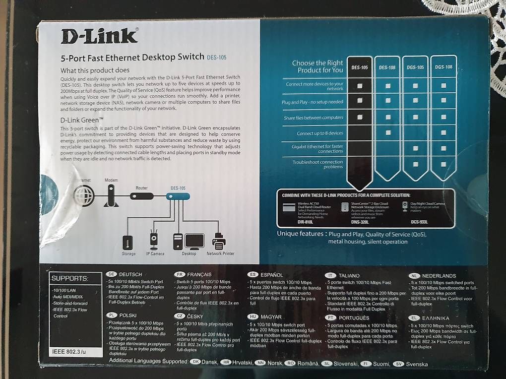 Hub & Switch: NEU D-Link 5 Port Fast Ethernet Desktop Switch DES-105 – Nuovo e nell'imballaggio originale da Uster venduto da Mooreas 1