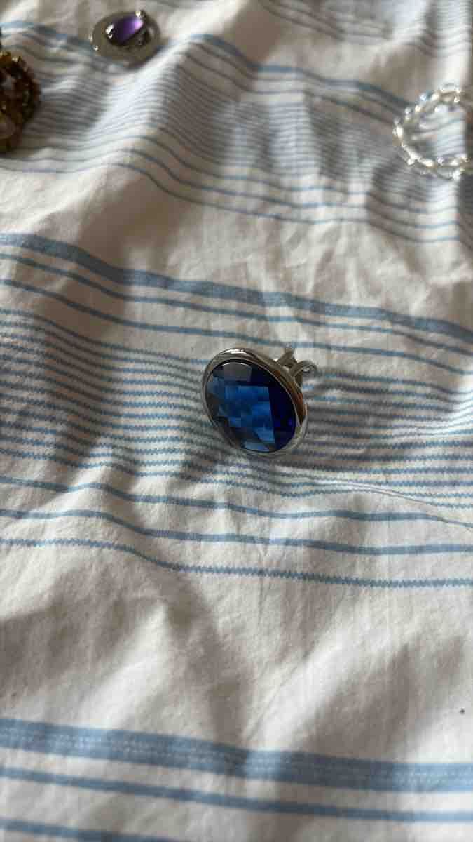 Anelli: Bague  bleu ovale  argenté – Usato da Puidoux venduto da ray_2b5z
