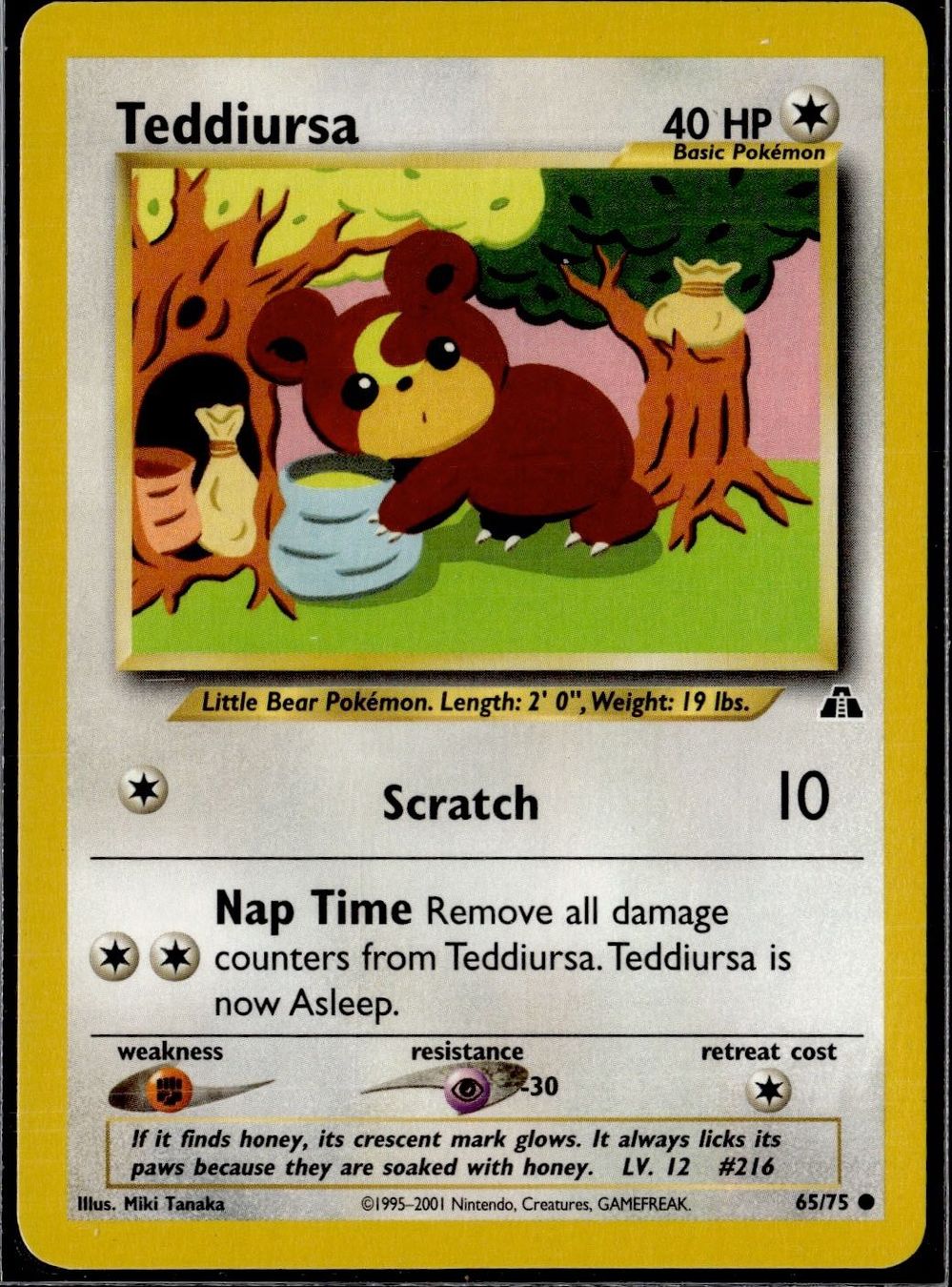 Pokémon Carte collezionabili: Teddiursa Neo Discovery 65/75 Pokémon 2001 – Usato da Zürich venduto da pokemon_cards
