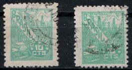 2 Timbres Brésil - 1904 -  Oblitérés 10 Cts.