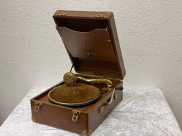 Antiker Plattenspieler, Grammophon, Rarität für Sammler