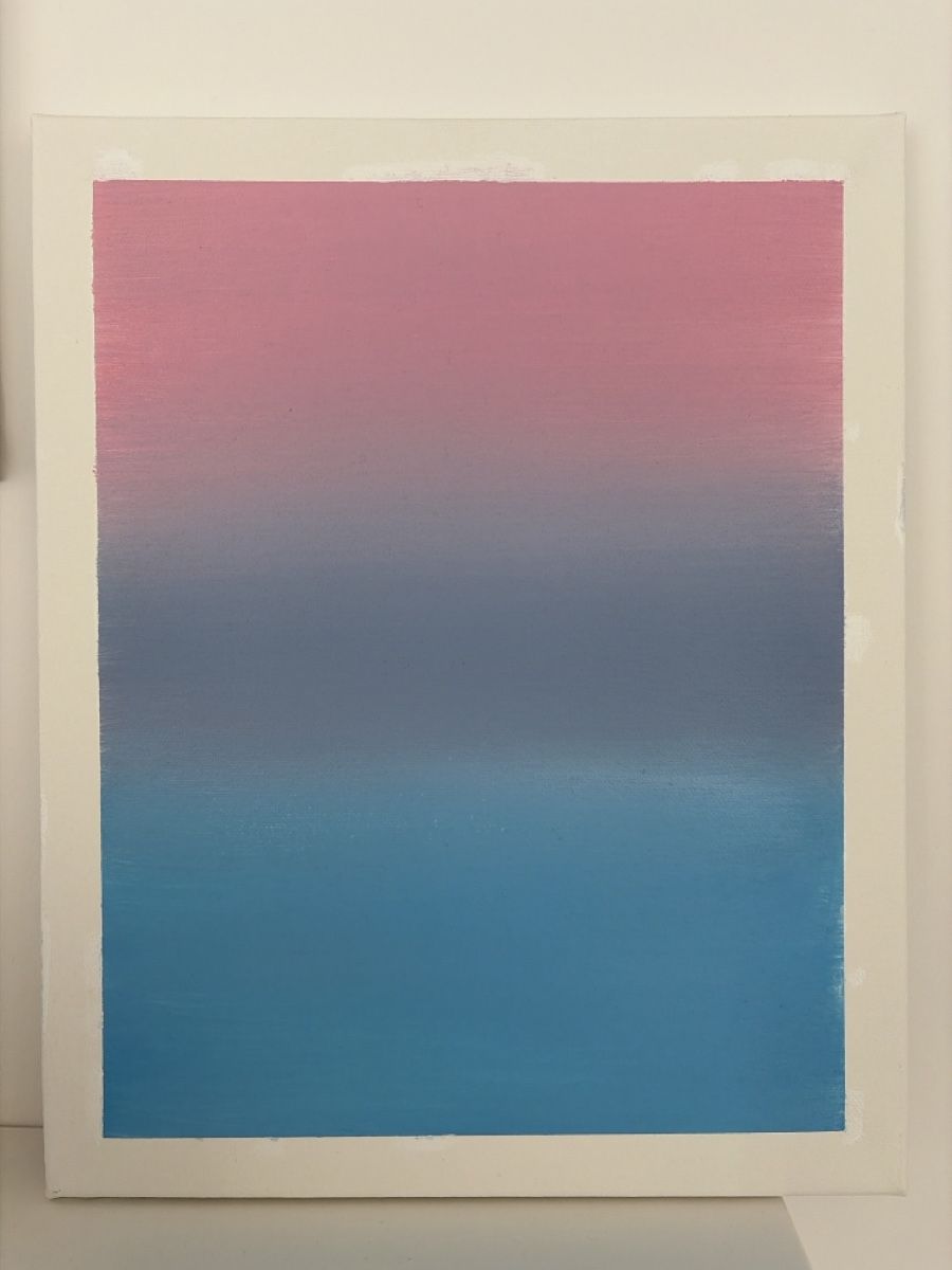 Dipinti: Acrylgemälde, Farbverlauf rosa-blau – Usato da Au ZH venduto da eac_gm25