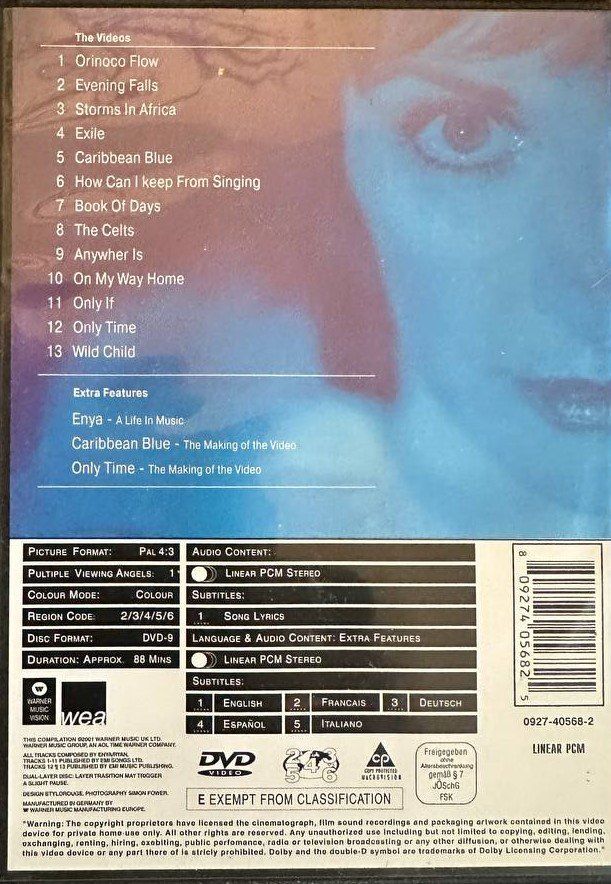 Tutti i DVDs: Enya - The Video Collection - DVD – Usato da Beringen venduto da Mantafisch1 1