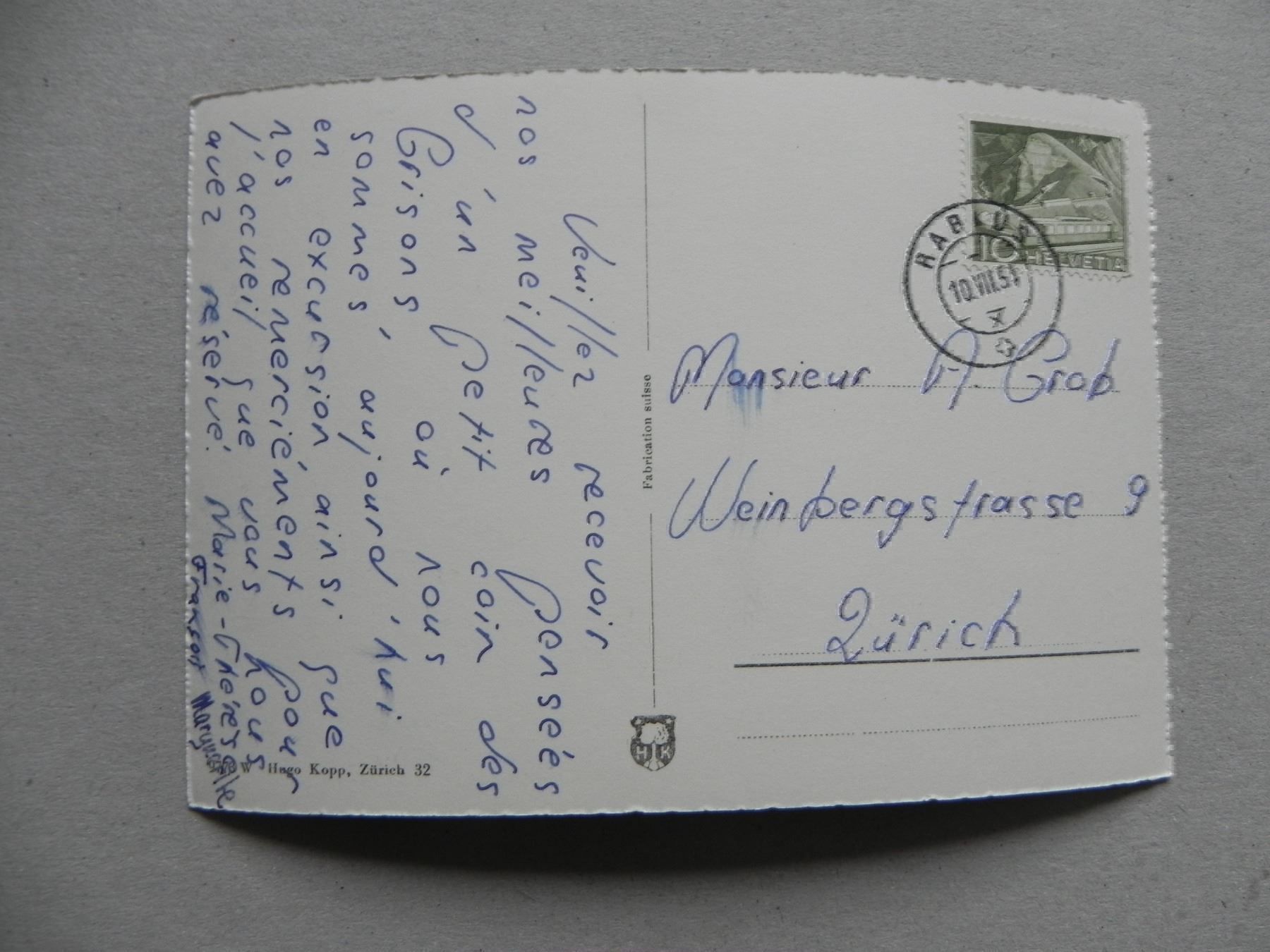 Ansichtskarten: Ansichtskarte Rabius GR Graubünden 1951 – Gebraucht aus Siebnen von krimsie 1