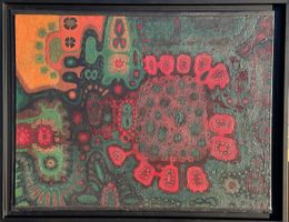 Rare tableau huile Walter Mafli, période psychédélisme 