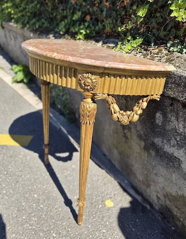 Cassettiere: Table console demi-lune plateau marbre – Usato da Bussigny venduto da ama_2fz8 1