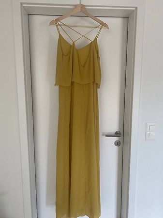 Mango Chiffon Kleid Gelb M