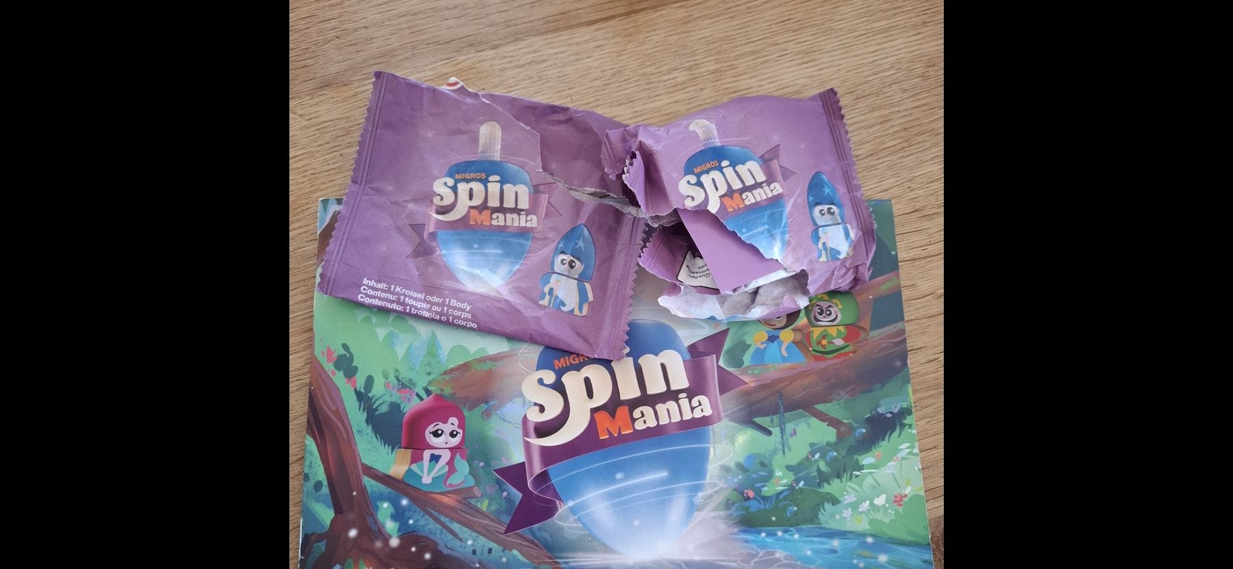 Migros Spielzeuge: Spin Mania,lot, ensemble de figurines en bois. – Neu (gemäss Beschreibung) aus Saignelégier von mar_kf97 1