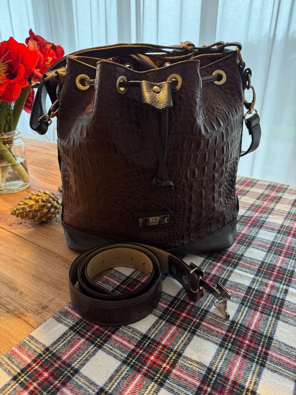 Borse da donna: Ledertasche Leoncini Krokodilleder Imitat – Usato da Rotkreuz venduto da TR3B 2