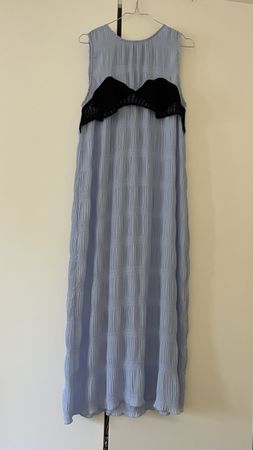 Abito Zara lungo azzurro con inserto nero taglia M nuovo