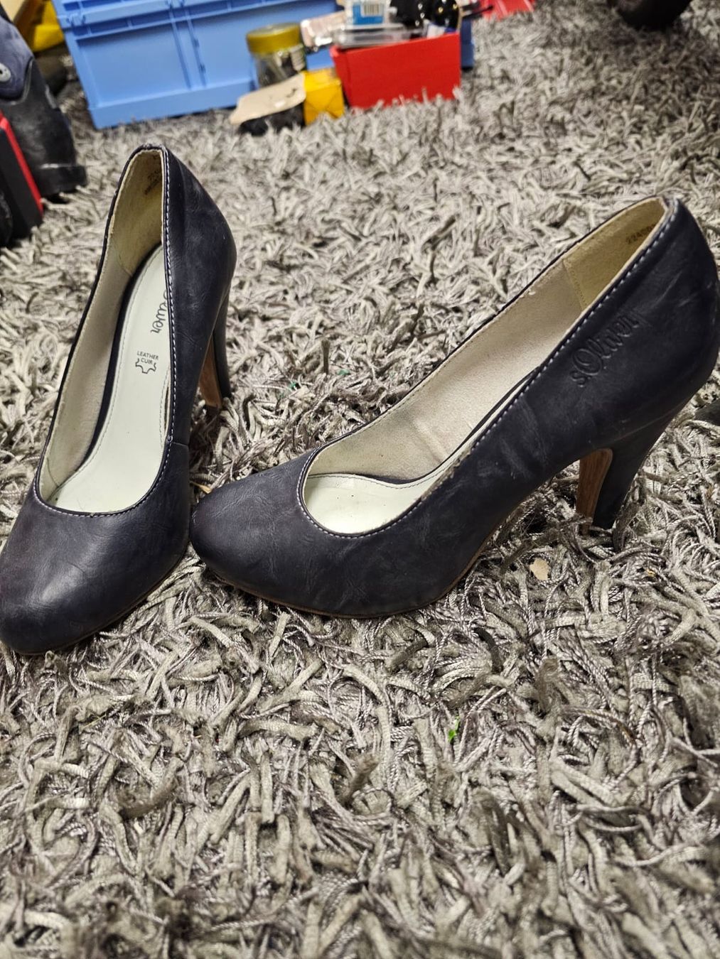 S.Oliver Damenschuhe: S.Oliver Lederstiefeletten Gr. 37, Dunkelblau – Gebraucht aus Zürich von iwa_7wfj