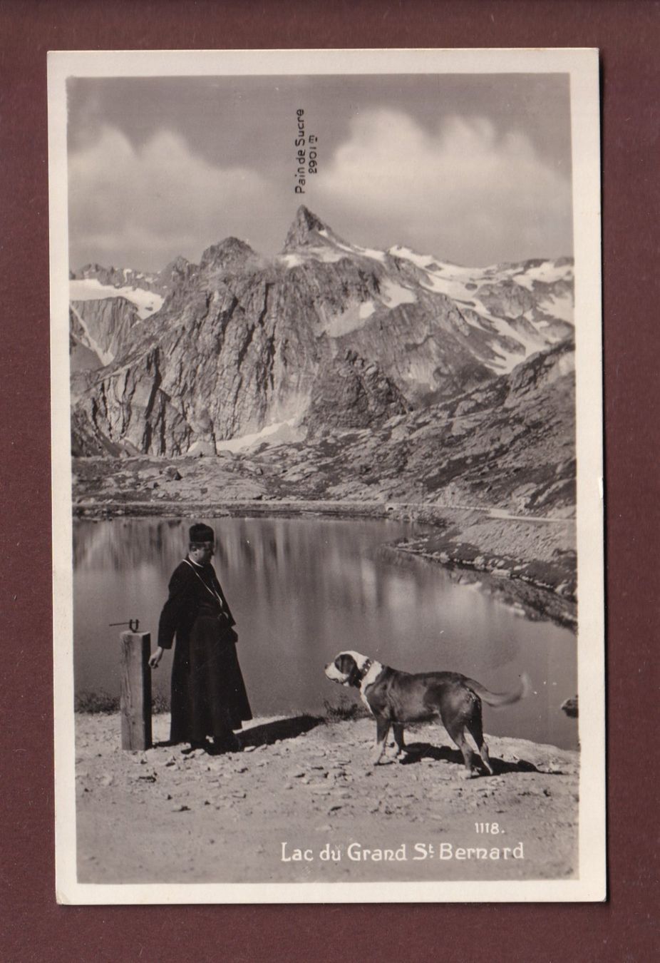 Cartoline postali: GRAND-SAINT-BERNARD - Maître et Chien – Usato da Pully venduto da nicecards