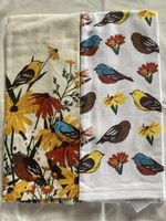 Charming Bird & Floral Tea Towels, Set of 2, fall Decor
