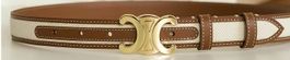 Celine Gurt braun weiss goldfarbene Schnalle 75cm