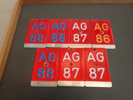 Alte Velonummern AG 88/87/86